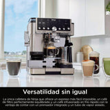 Ninja Luxe Pro Cafetera 3 en 1 para latte, cappuccino, cold brew y espresso con molinillo y espumador de leche integrados, fácil de usar y 5 preajustes automáticos de espuma, plata, ES701EU