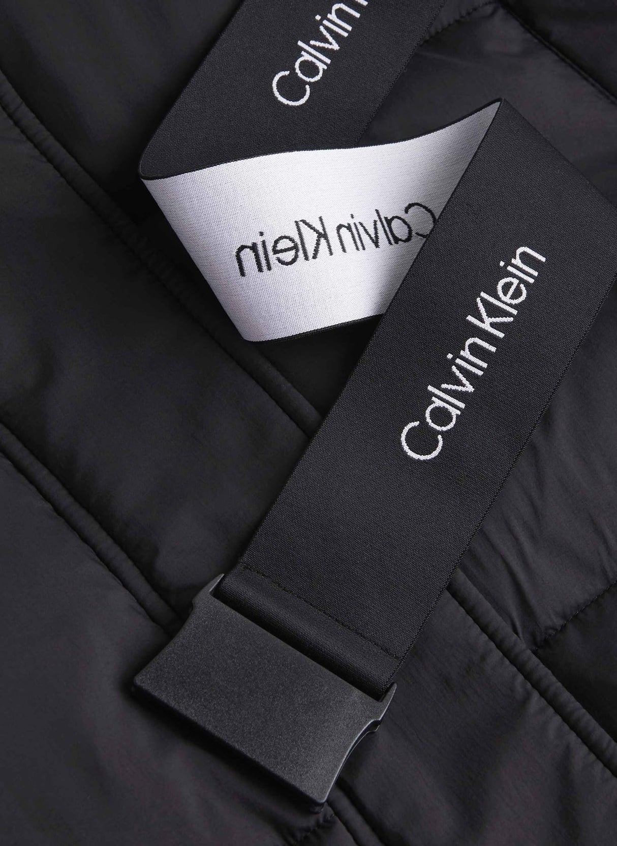 Calvin Klein Cazadora acolchada Mujer Logo Belt Short Puffer con cinturón, Negro (Ck Black), XL