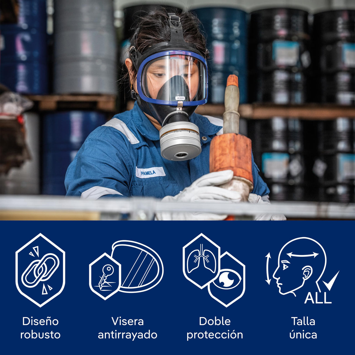 Dräger X-plore 6300 Máscara completa con conexión roscada estándar Rd40 | Para la construcción y la industria