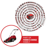 Einhell Cortacésped inalámbrico GE-CM 36/43 Li M-Solo (Ion de Litio, 36 V, hasta 600 m², Ancho de Corte de 43 cm, Ajuste de Altura de Corte Central de 6 Niveles).