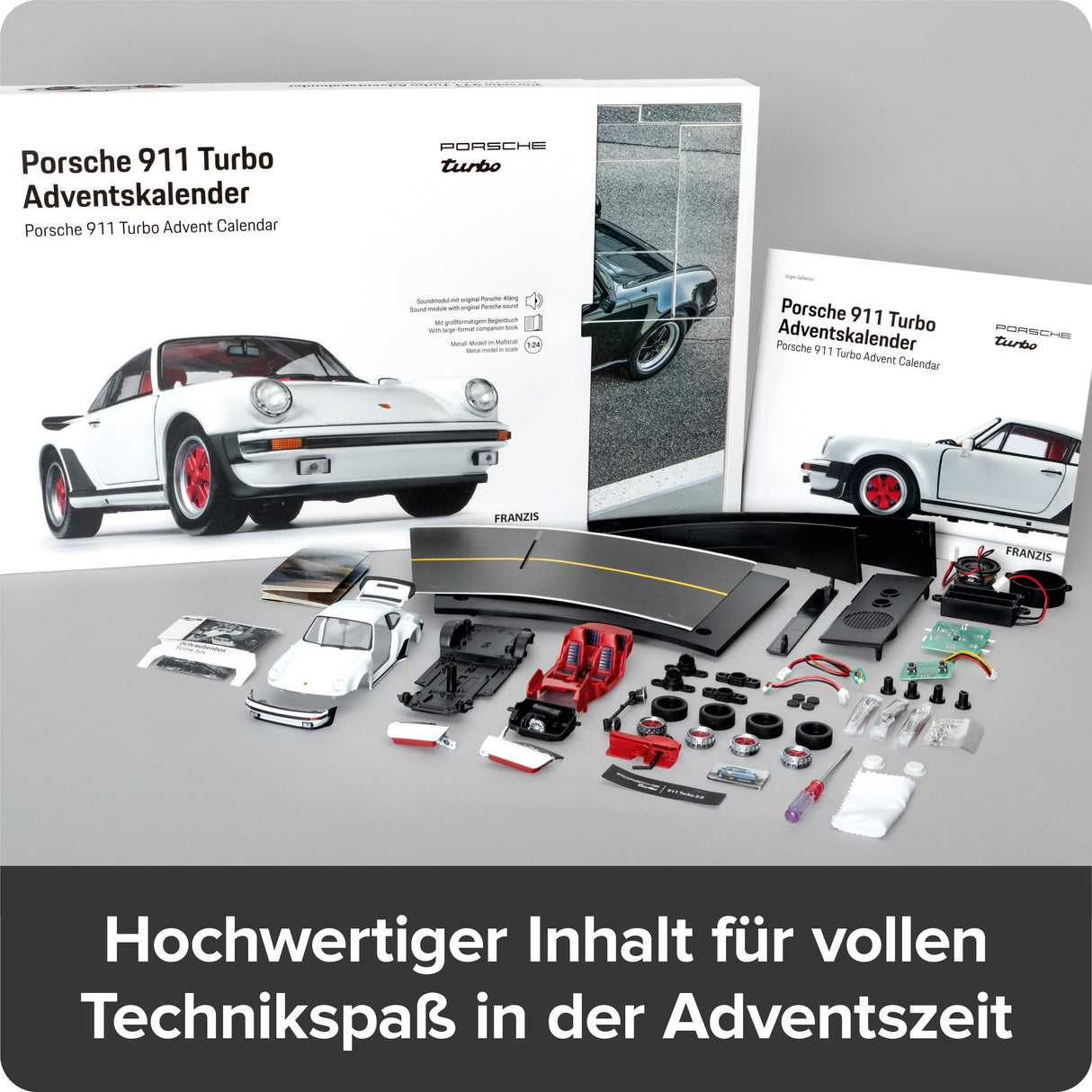 FRANZIS 67221 - Porsche 911 Turbo 1:24 Grand-Prix-Weiß Adventskalender