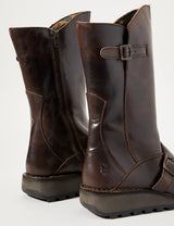 Fly London MES, Botas con hebilla, Mujer, Dk Brown, 38 EU