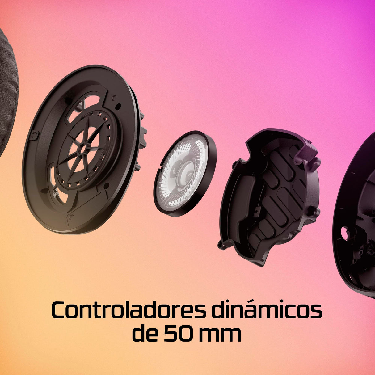 HyperX Cloud Stinger 2 Wireless, Cascos gaming inalámbricos PC, Drivers de 50 mm, Audio Envolvente, Giro 90º, Dongle USB, batería 20h, Micrófono con cancelación de ruido - Negro