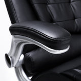 SONGMICS Silla de Oficina con Respaldo Alto, Reposacabezas y Asiento Gruesos, Reposabrazos Elevables, Silla Giratoria Ergonómica, Negro OBG51B