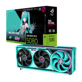 ASUS ROG Astral GeForce RTX 5080 16GB GDDR7 OC Hatsune Miku Edition Edition – Tarjeta gráfica Gaming (PCIe 5.0, HDMI, Display 2.1, 3.8 Slot, 4 Ventiladores axiales, Almohadilla térmica GPU)