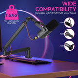 FIFINE Soporte de Micrófono, Brazo de Micrófono para Micrófono K658 K688 AM8 A8, con Pinza para Micrófono, Adaptador deTornillo, Gestión de Cables
