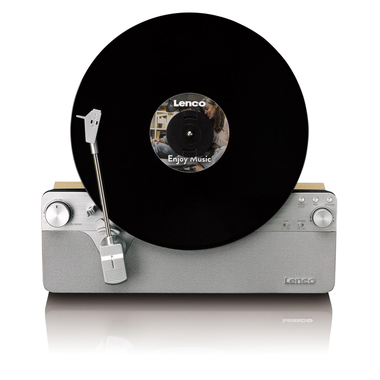 Lenco LSA-071SI - Tocadiscos Vertical Totalmente automático con Altavoces incorporados y Bluetooth® - Plata