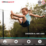 Ultrasport Cama elástica Ovalada, Unisex-Adult, Menta/Negro, Medium