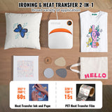 VEVOR Prensa de Calor Portátil 30 x 25 cm Para Camisetas - Máquina de Transferencia 750W - Temperatura 40-205 °C - Uso Doméstico y Bricolaje