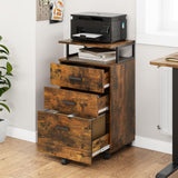 YITAHOME Archivador móvil con Ruedas, cajón con Ruedas, contenedor con cajones, Armario de Oficina, Armario con Ruedas, cajonera para casa o Oficina, 45,7 x 36 x 76,2 cm (marrón Vintage)