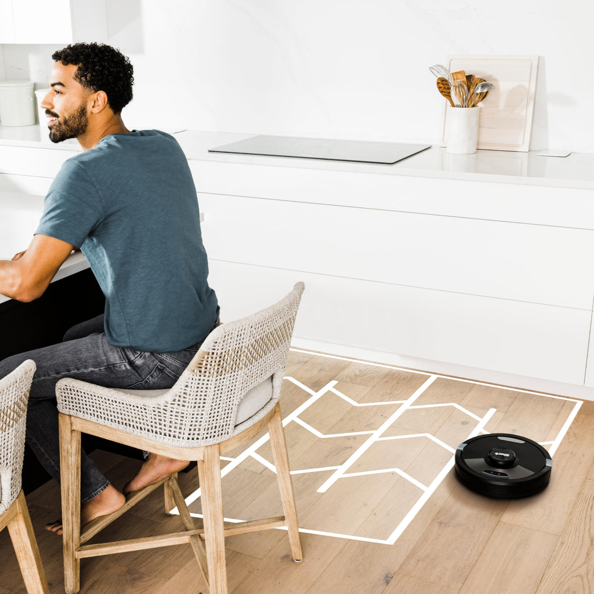 SHARK Robot Aspirador 2 en 1 ai Ultra [RV2600WDEU]: Potente Capacidad de succión, mopa sónica, Anti Hair Wrap, alfombras y Suelos Duros, aplicación por Wi-Fi