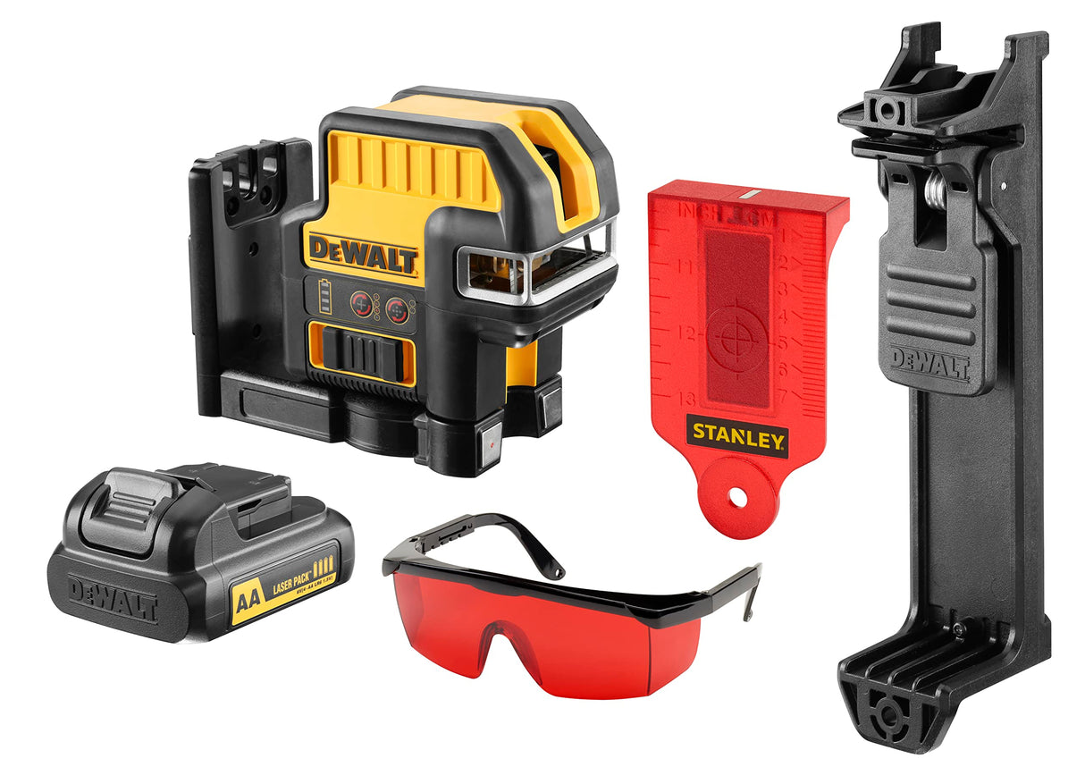 DeWalt DCE0822D1R-QW Láser autonivelante de líneas en Cruz + 2 Puntos 10,8V-Rojo, 10.8 V