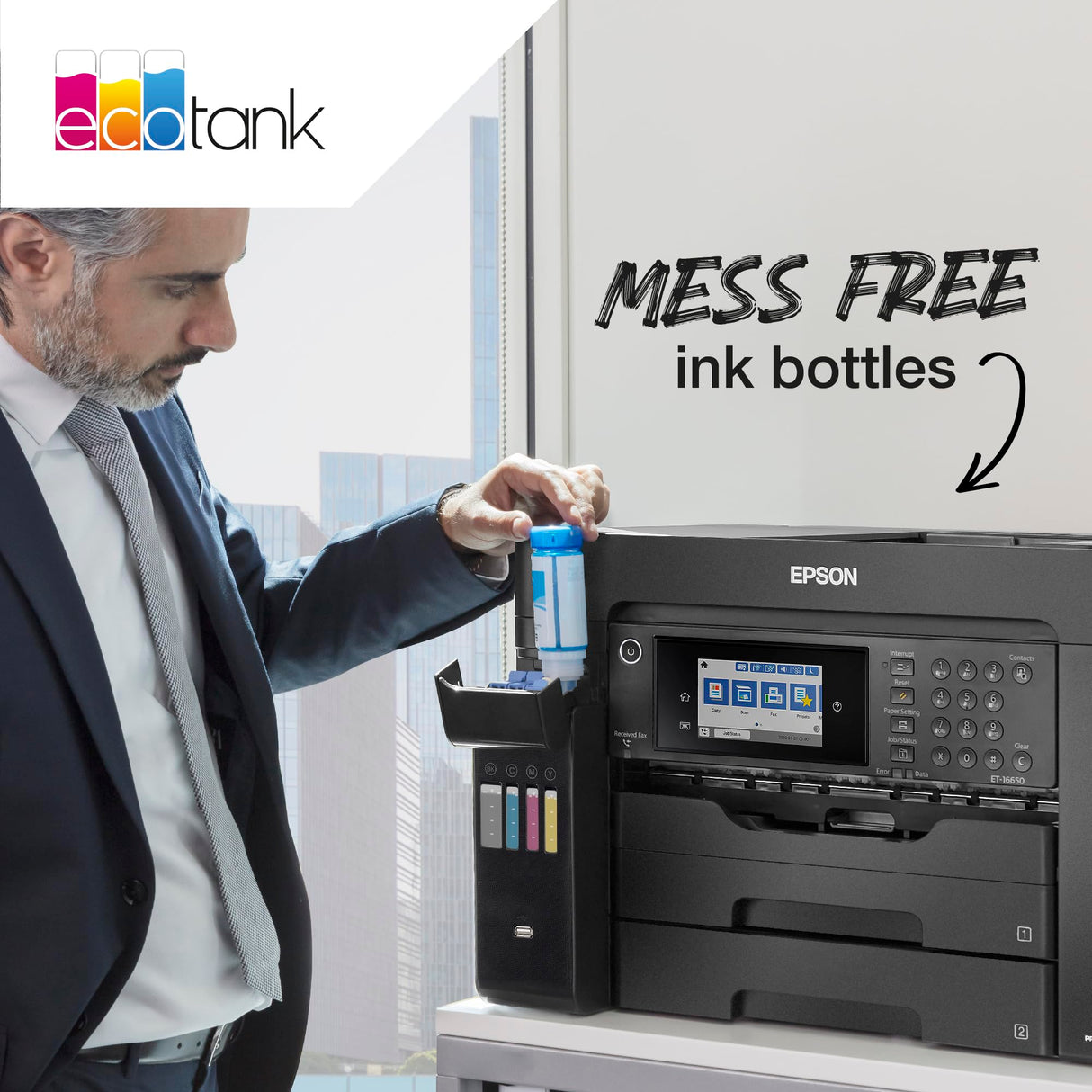 Epson Botellas de Tinta Originales EcoTank de la Serie 113 Colores Cian, Magenta, Amarillo y Negro