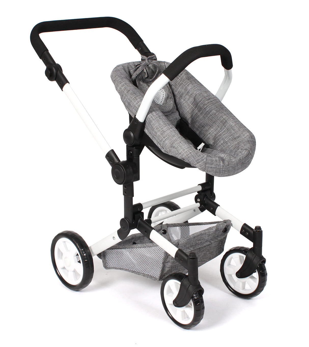 Bayer Chic 2000 - Cochecito para muñecas Linus, 3 en 1 para niños de 4 a 8 años, Juego de Cochecito para muñecas, Vaqueros Grises