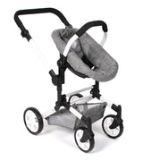 Bayer Chic 2000 - Cochecito para muñecas Linus, 3 en 1 para niños de 4 a 8 años, Juego de Cochecito para muñecas, Vaqueros Grises