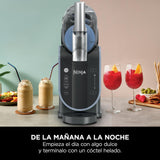 Ninja SLUSHi Procesador profesional de bebidas congeladas, granizados, cócteles, zumos congelados, frappés y batidos, sin hielo ni preparativos previos, WhisperChill, 1,9 l, azul y gris, FS301EU