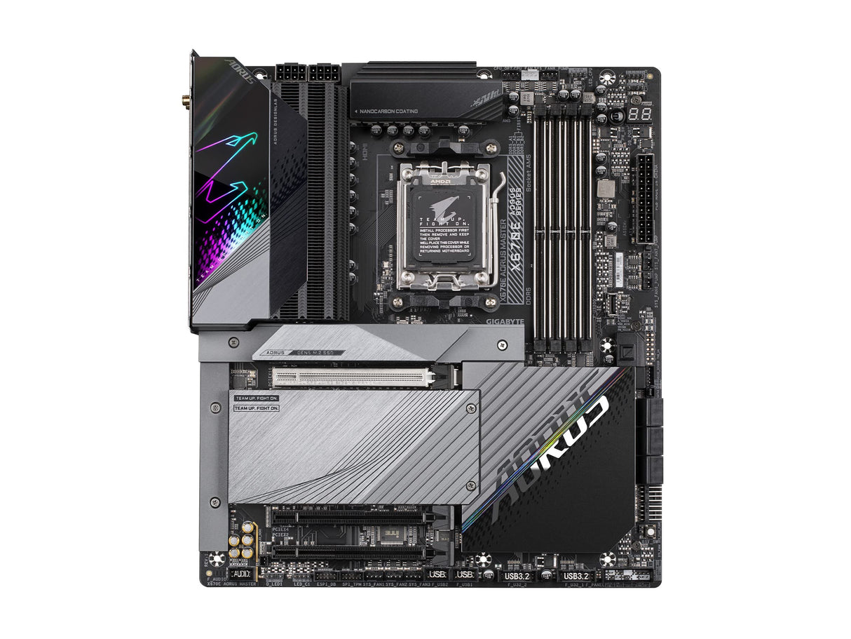 GIGABYTE X670E Aorus Master (AM5/LGA 1718/AMD X670E/EATX/DDR5/Quad M.2, PCIe 5.0/USB 3.2 Gen2X2 Type-C/Intel WiFi 6E/Intel 2.5GbE LAN/Q-Flash Plus/Placa Base para Juegos)