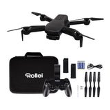 Rollei Fly 80 Combo Drone, transmisión de imagen WiFi en vivo, giroscopio de 6 ejes, cámara Full HD, tiempo de vuelo largo, control de aplicación e incluye servicio remoto