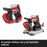 Einhell Sierra de banda con batería TE-MB 18/127 Li-Solo Power X-Change (18 V, 115 mm altura de corte, 127 mm anchura de corte, bastidor inferior, luz LED, incl. 2 bandas de sierra, sin batería)
