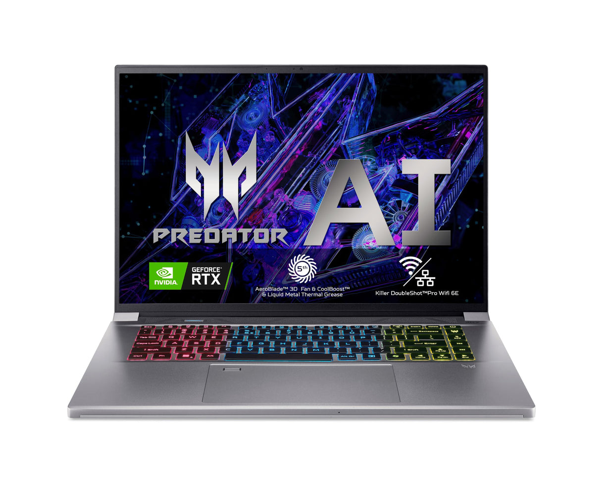 Acer Predator Triton Neo 16 PTN16-51-7177 - Ordenador Portátil Gaming 16" WQXGA 165 Hz (Intel Core Ultra 7-155H, 32GB RAM, 1TB SSD, NVIDIA GeForce RTX 4070, Sin SO) Plata - Teclado QWERTY Español