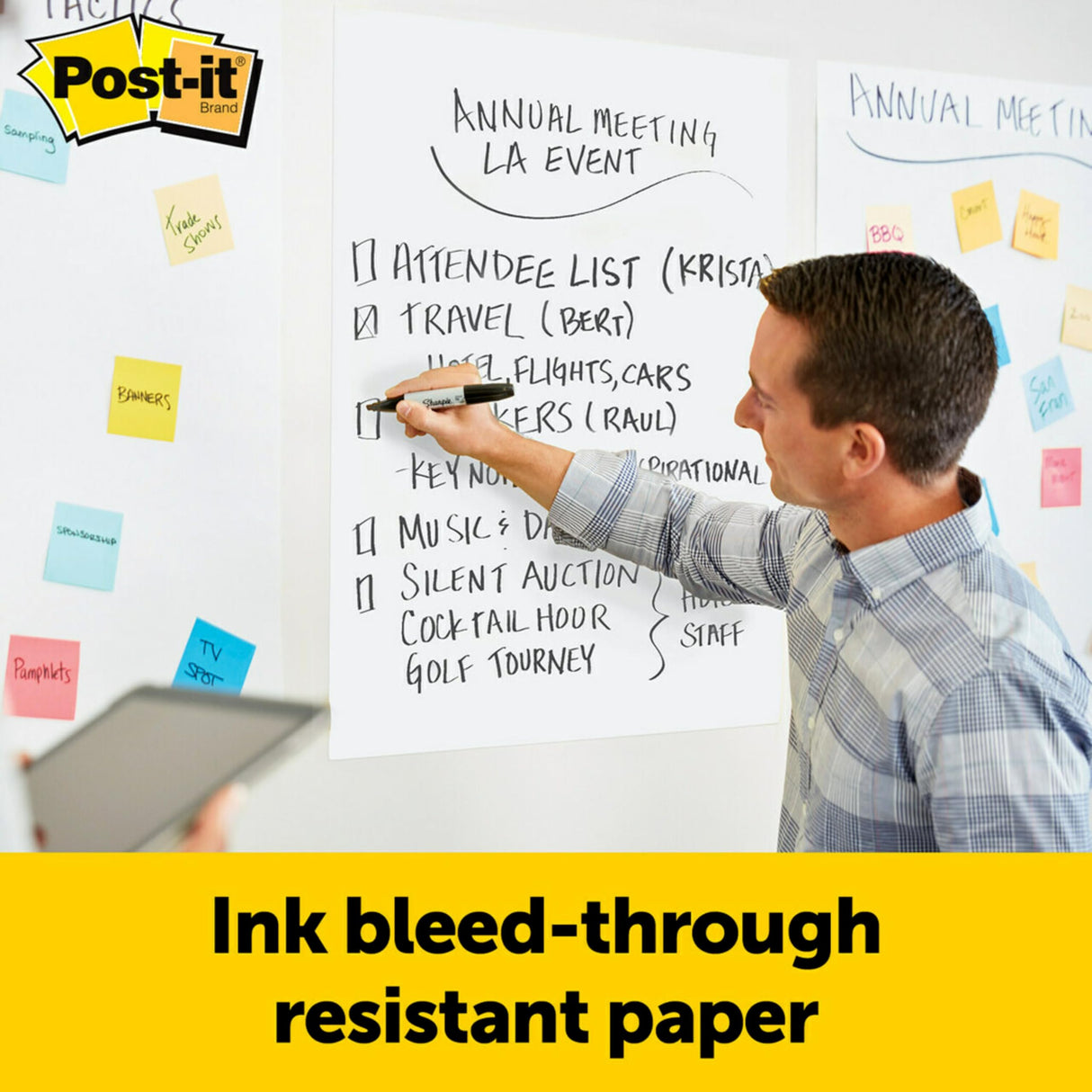 Post-it Super Sticky Bloc De Pared 566, Blanco, 58.4 cm x 50.8 cm, 20 Hojas/Bloc, 2 Blocs/Paquete, 100% PEFC, SGSCH-PEFC-COC-110078