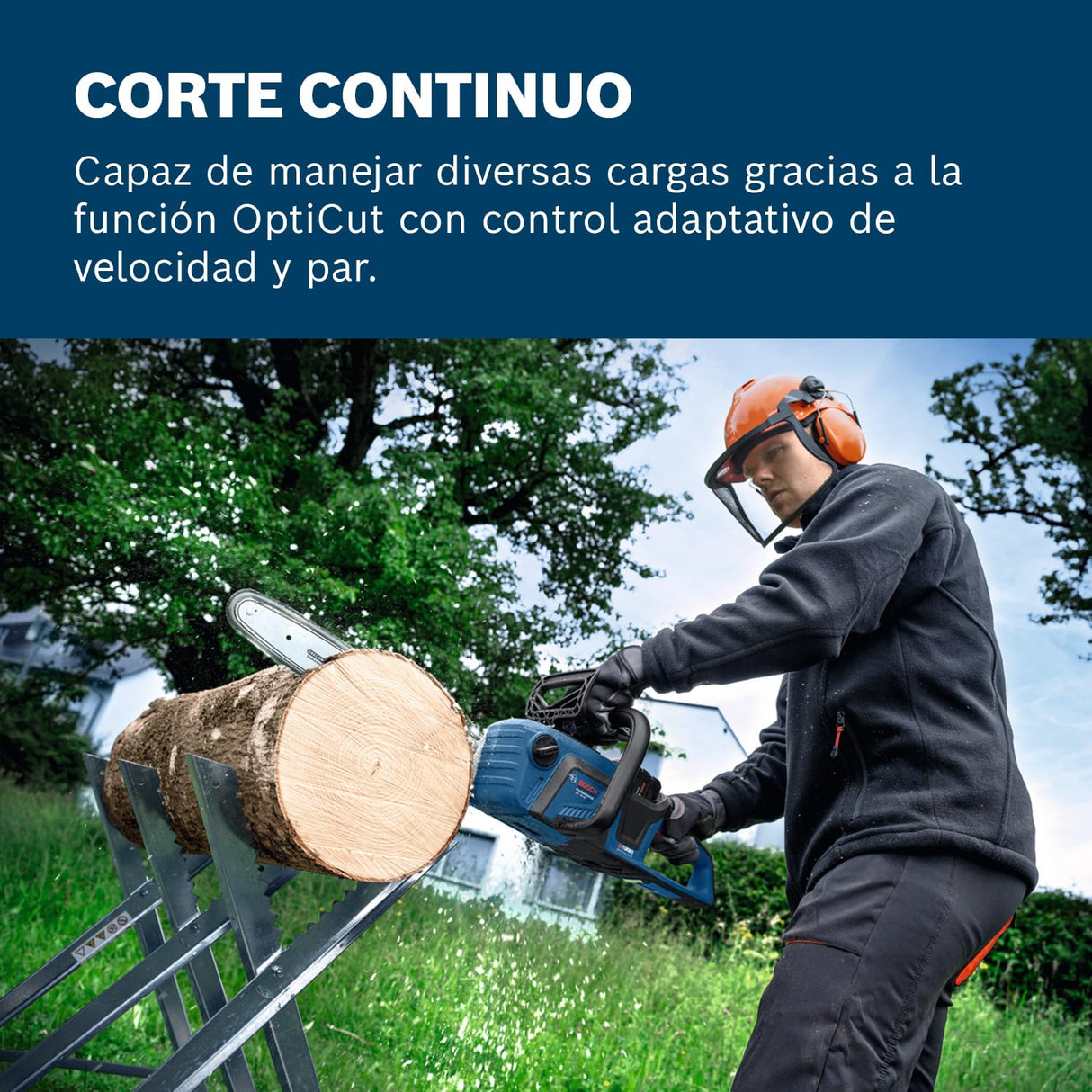 Bosch Professional 18V System motosierra GKE 18V-40 (barra de 40 cm, motor Brushless sin escobillas con tecnología BITURBO, incl. llave con destornillador, revestimiento de cadena, sin batería)