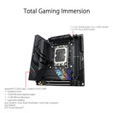 Asus ROG Strix B760-I Gaming - Placa Base Mini-ITX Intel B760 LGA 1700, VRM de 8+1 Fases, DDR5, PCIe 5.0, Dos PCIe 4.0 M.2, WiFi 6E, Ethernet 2.5G, USB 3.2 Gen 2x2 Type-C, AEMP II, RGB