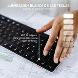 CHERRY KW X ULP, Teclado Mecánico Ultraplano de Alta Gama, Distribución de Teclado Europeo (QWERTY), Inalámbrico, Multidispositivo Para Hasta 4 Dispositivos, Recargable, Negro
