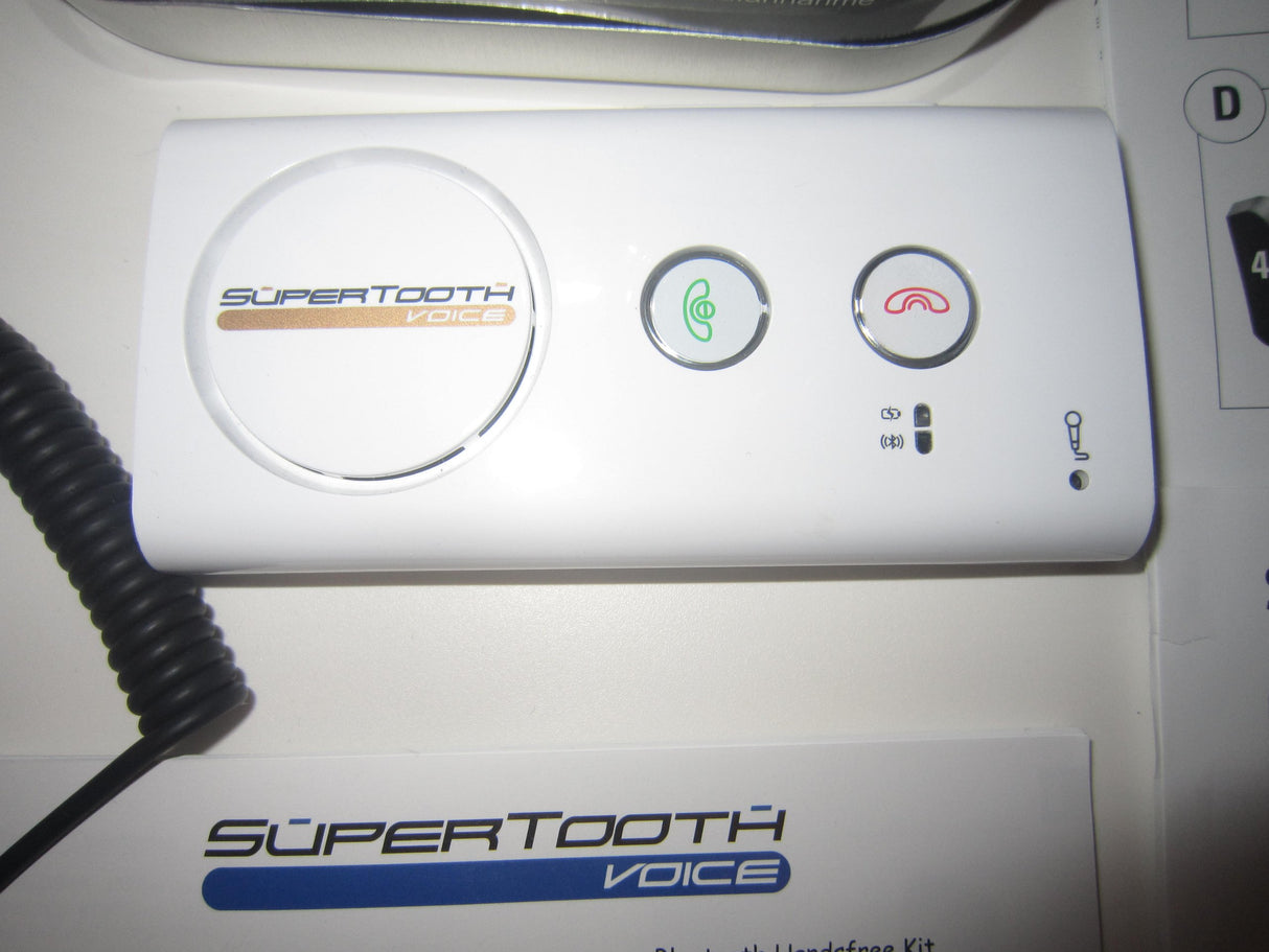 Sistema de Manos Libres Bluetooth Supertooth Voice, Color Blanco