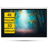 OVERMAX Screen Pantalla de proyección con trípode, Tres Patas, Ajuste de Altura de Pantalla y trípode, retracción automática de Pantalla con Resorte ((100'') 221 x 124 cm)
