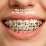 Haepi Julia - Cepillo de dientes eléctrico sónico 3 en 1 | Cepillado + Jet interdental + Descalcificación | 48.000 vibraciones/min | Recargable USB | Para encías sensibles y portadores de aparatos