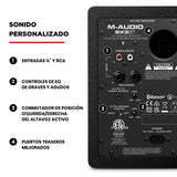 M-AUDIO BX3 BT Par 3.5" 120W Monitores de Estudio, Altavoces Autoamplificados Bluetooth para PC, para producción Musical, Juegos, Streaming, Podcast, DJ