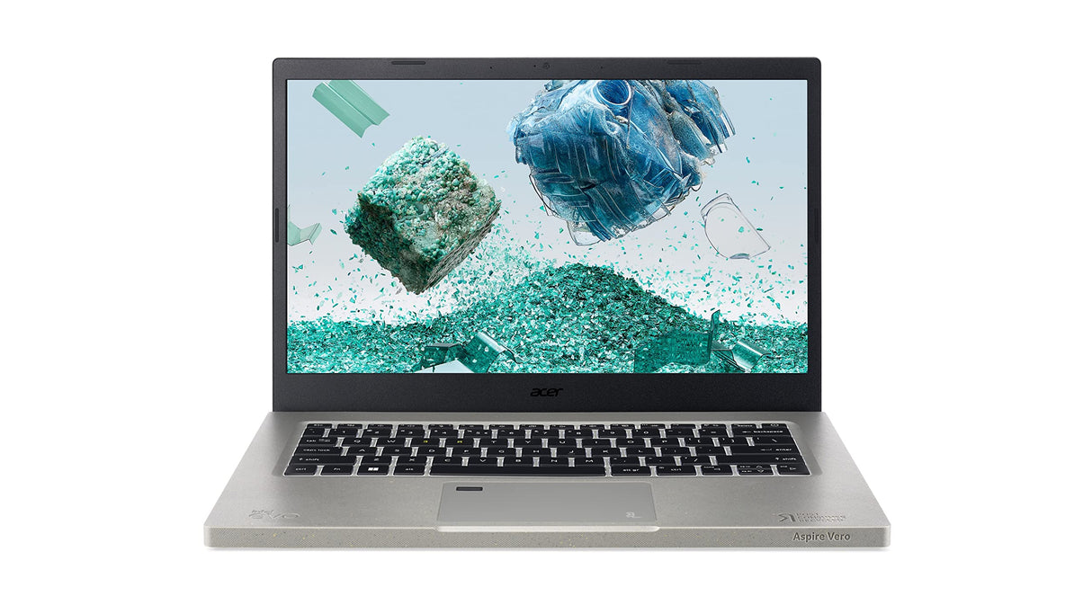 Acer Aspire Vero (AV14-51-79KC) Green Laptop | Pantalla FHD de 14" | Intel Core i7-1255U | 16 GB RAM | 512 GB SSD | Intel Iris Xe Graphics | Windows 11 | Teclado QWERTZ | Gris