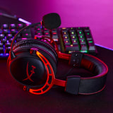 HyperX Cloud Alpha Wireless Auriculares Inalámbricos para Juegos de PC, Duración de la Batería de 300 Horas, Espuma Viscoelástica, Controladores de Doble Cámara, Color Negro y Rojo