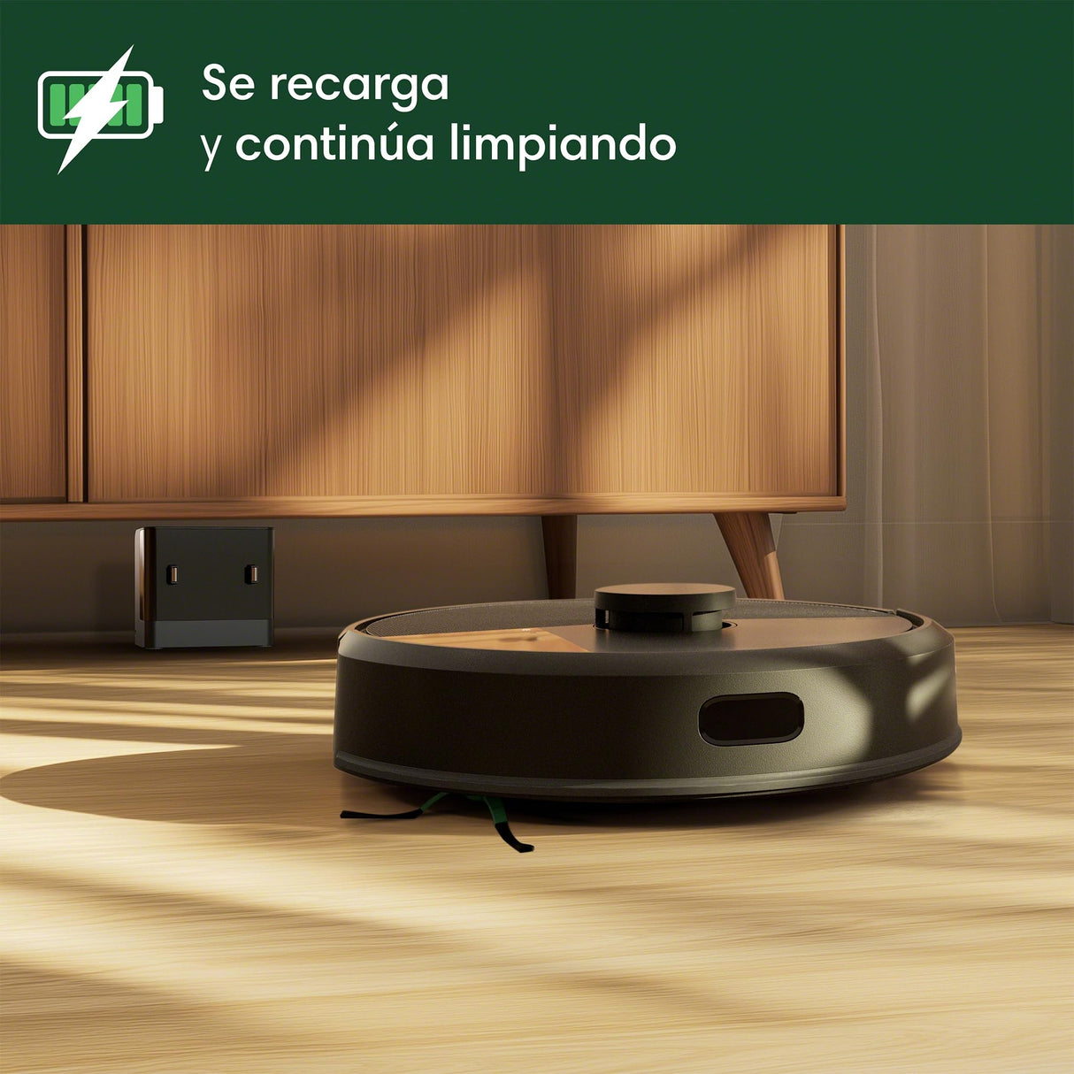 iRobot Roomba 105 Combo, Aspirador y friegasuelos, Clearview LiDAR Mapeo Inteligente, 7000Pa,120 mins,4 Fases, SmartScrub, Evita obstáculos, Zonas exclusión, Recarga y reanuda,App, 3 Modos Limpieza_N