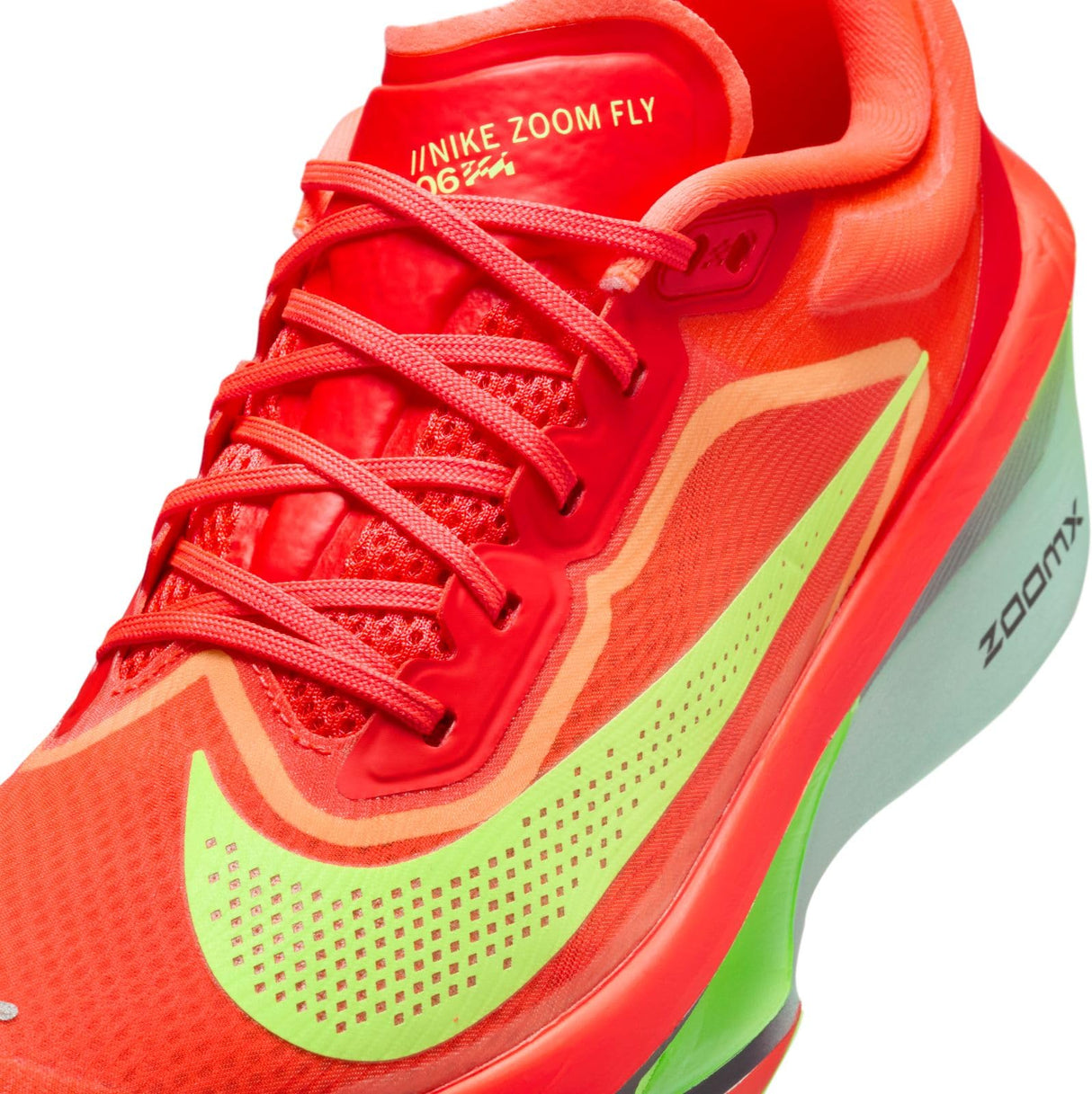NIKE Zoom Fly 6, Sneaker Mujer, Bright Crimson Cave Purple Lime Blast, 38.5 EU