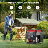 Generador de 4000 W de frecuencia variable, generador de gasolina, extremadamente silencioso, USB, enchufe impermeable, portátil, adecuado para exteriores, camping, autocaravana, emergencia