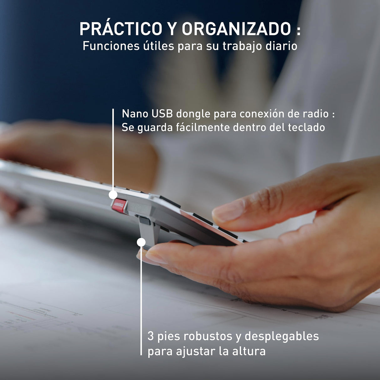 CHERRY KW X ULP, Teclado Mecánico Ultraplano de Alta Gama, Distribución de Teclado Europeo (QWERTY), Inalámbrico, Multidispositivo Para Hasta 4 Dispositivos, Recargable, Negro