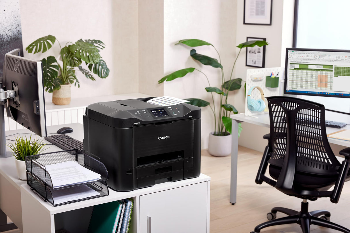 Canon Maxify MB5150 Impresora Compacta Multifunción 4 en 1, Sistema de Inyección de Tinta, WiFi, Pantalla LCD Táctil, ADF de 50 Hojas, Impresión de Alta Velocidad, Capacidad 300 Hojas, Negro