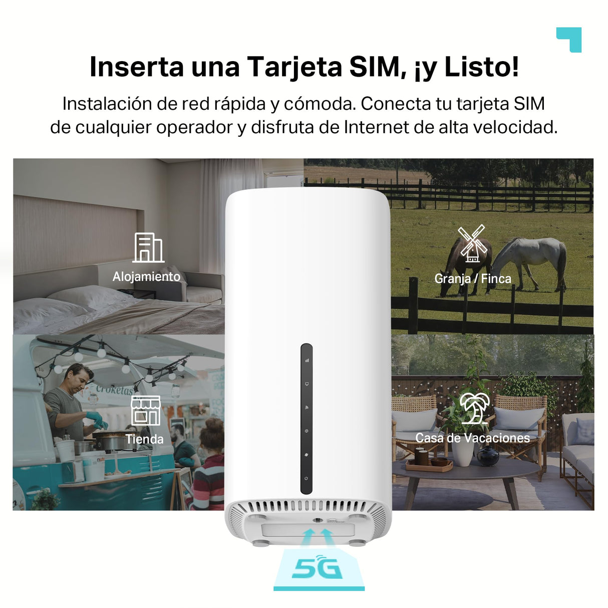[Nuevo] TP-Link Archer NX200 | Router Inalámbrico Dual-Banda AX1800 5G Gigabit | 5G SA NSA, SIM, Wi-Fi 6, 4G LTE FDD TDD, Modo Router, Puerto Gigabit, Plug and Play, EasyMesh, Fácil Configuración