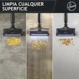 HOOVER Aspiradora Escoba sin Cable Ligera HF2, con 500 PowerTime, Que compacta el Polvo para Extender la Potencia de succión, Boquilla multisuperficie con Cepillo antienredos con Luces LED, HF2Z10H