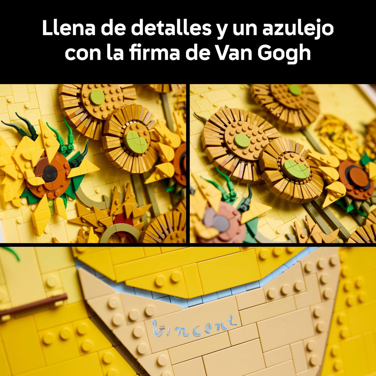 LEGO Art Vincent van Gogh: Los Girasoles, Maqueta 3D para Construir para Adultos de Obra de Arte, Flores Artificiales y Decoración del Hogar, Construcción Creativa, Regalo para Mujeres y Hombres 31215