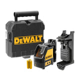 DEWALT DW088K-XJ - Láser Autonivelante de 2 Líneas en Cruz, Alcance de 15m, Base Pivotante, Precisión +/-3mm/10m, Compatible con Detector DE0892, Maletín y Pilas AA Incluidas