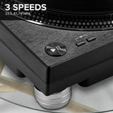 Gemini Sound TT-4000 DJ DIRT-DRIVE DJ TurnTable, Torque alto, 3 velocidades de grabación de vinilo, preamplificador de fono conmutable, control de tono variable, plato de aluminio fundido a presión