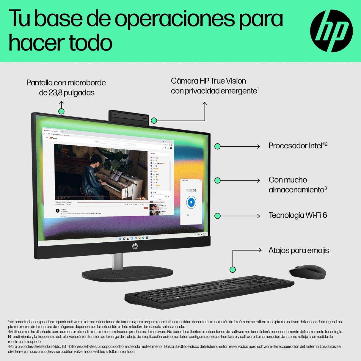 HP PC All in One 24-CR0066NS Intel Core i5-1335U/ 8GB/ 512GB SSD/ 23.8 Táctil/ Win11 Marca