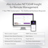 NETGEAR Switch Smart Gigabit Ethernet gestionable de 24 Puertos GS724TP | 24x PoE+ Consumo 190W, 2X 1G SFP| Montaje en sobremesa/Bastidor y protección ProSAFE