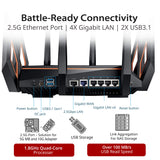 ASUS GT-AX11000 ROG Rapture - Router Gaming Tri-Banda AX11000 Gigabit (Triple VLAN, Compatible PS5, Aura RGB, 2.5G gaming port, AiProtection Pro, Adaptive QoS, soporte Ai-Mesh)