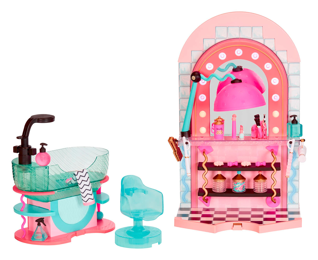 L.O.L. Surprise! LOL Surprise Shine On Salon & SPA - con más de 65 sorpresas - con Luces y Agua - Incluye una Cascada Real, un Espejo Iluminado y un Juego Completo de 360° - Edad: 4+ años