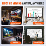 VEVOR Pantalla de Proyector Diagonal 100 Pulgadas de 16: 9, Pantalla de Cine 4K, Proyector Marco de Aluminio, 221 x 124 cm para Películas Portátil Montaje en Pared al Aire Libre, Negro