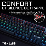 The G-Lab Clavier Gaming filaire Low PROFIL Switch Rouge - RGB - Logiciel de personnalisation - Design Slim et robuste